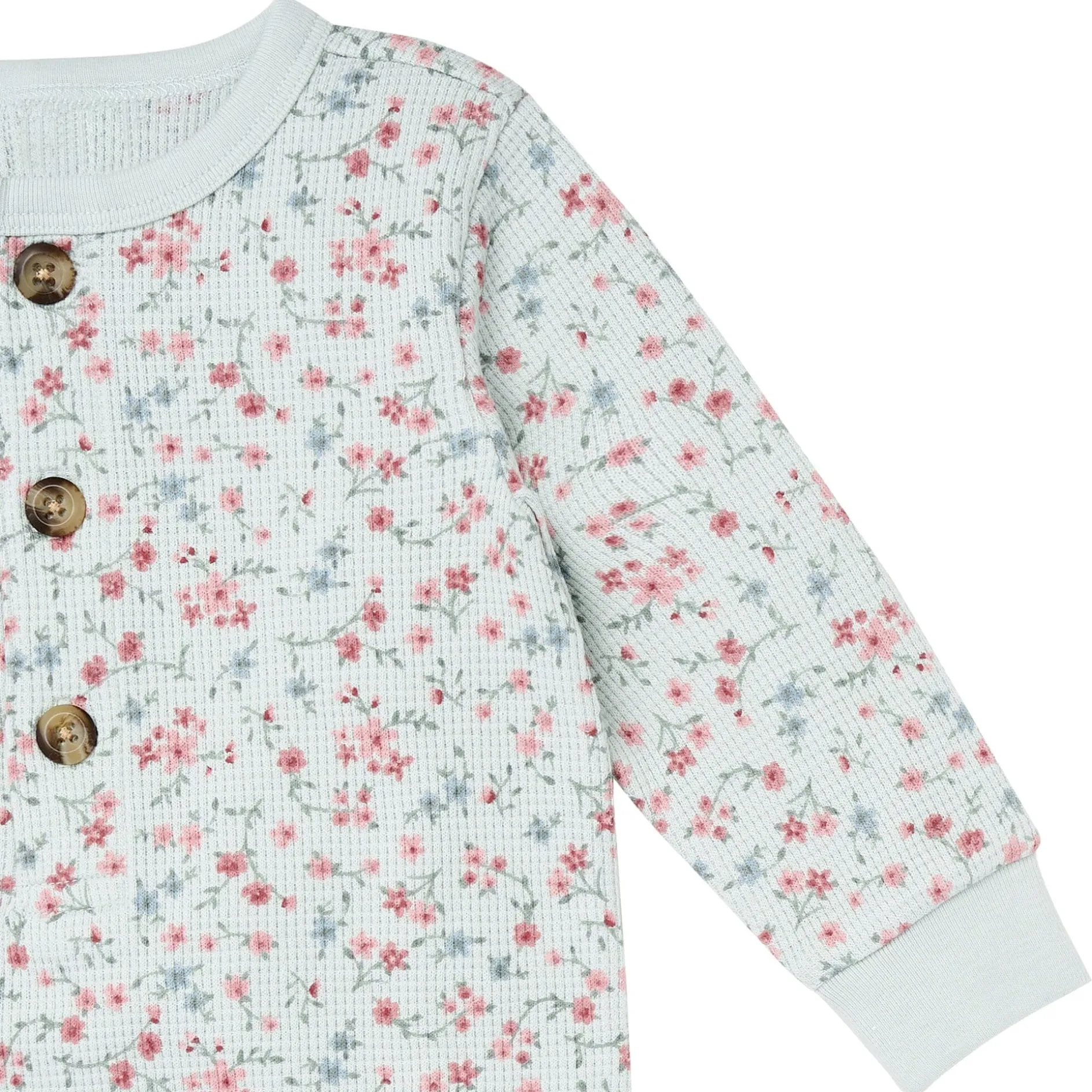 Baby Girls Sky Floral Waffle Slouch Romper