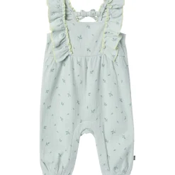 Baby Girls Sky Leaves Ruffles Long Leg Romper