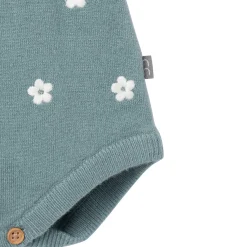 Baby Girls Teal Floral Jersey Sunsuit Viscose Romper