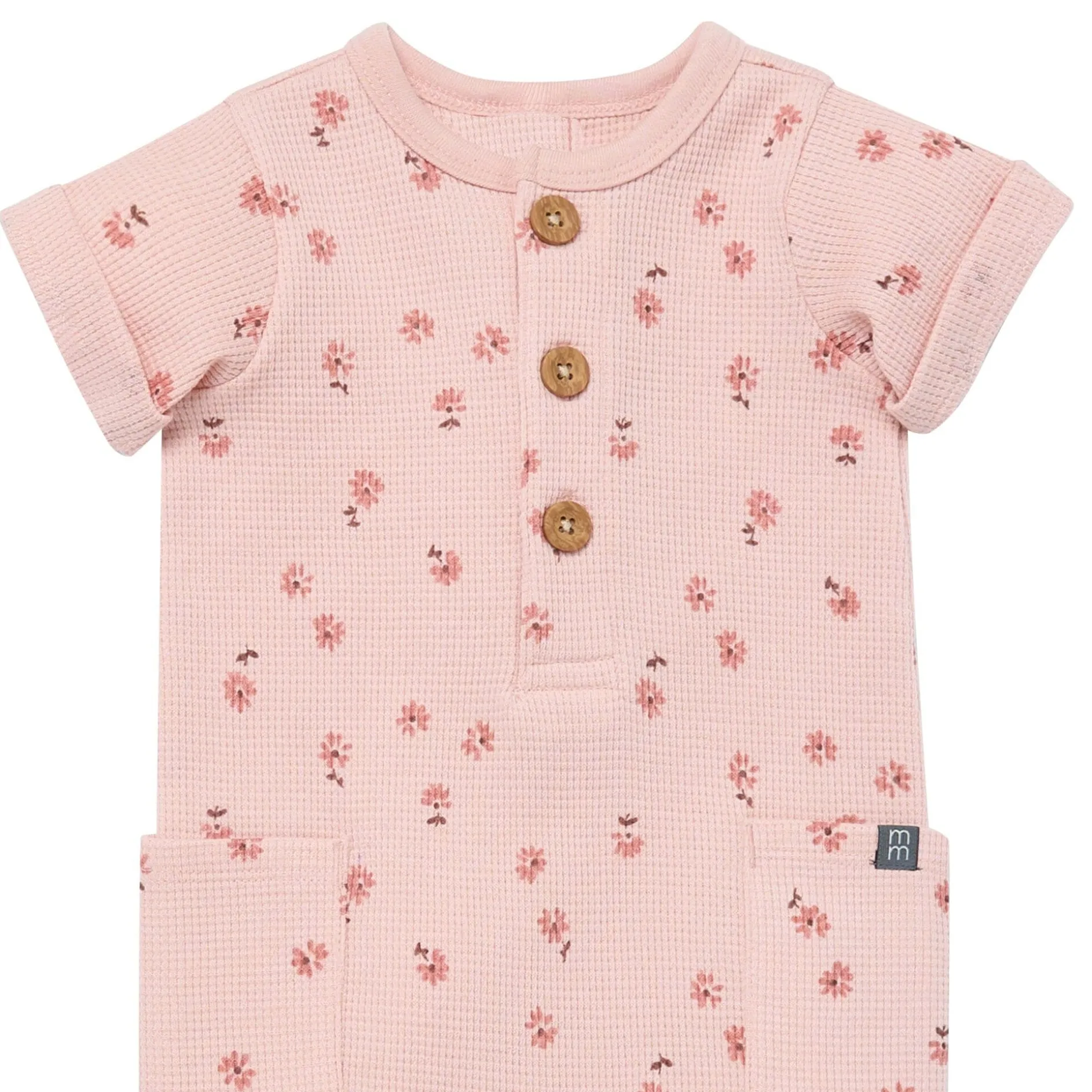 Baby Girls Tossed Daisy Short Sleeve Long Leg Romper