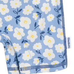 Baby Girls UPF 50+ Blue Daisies Long Sleeve Rash Guard