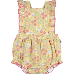 Baby Girls Yellow Floral Bubble Romper