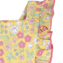 Baby Girls Yellow Floral Bubble Romper