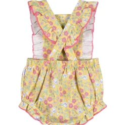 Baby Girls Yellow Floral Bubble Romper