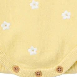 Baby Girls Yellow Floral Jersey Sunsuit Viscose Romper