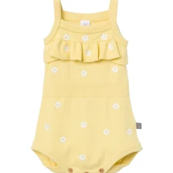Baby Girls Yellow Floral Jersey Sunsuit Viscose Romper