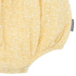 Baby Girls Yellow Vine Flower Ruffle Bubble Romper