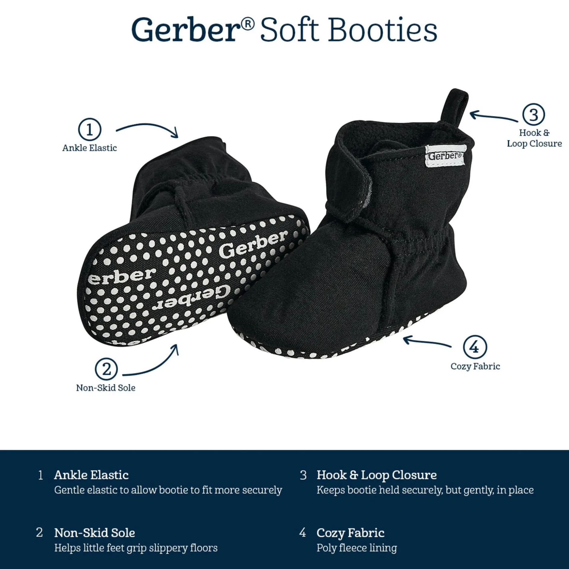 Baby Neutral Black Soft Booties