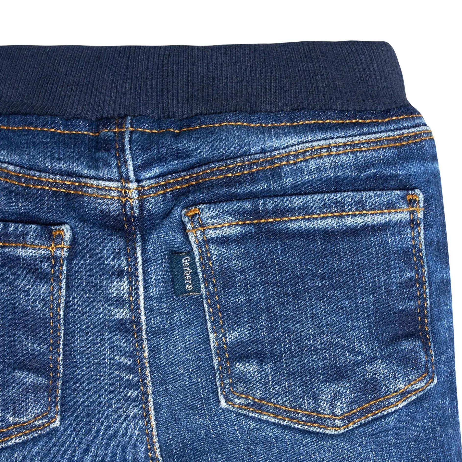 Baby Neutral Blue Rib Waist Skinny Denim Jeans
