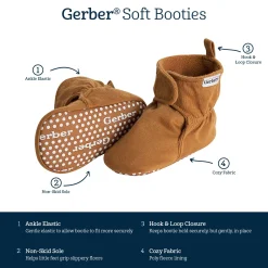 Baby Neutral Brown Soft Booties