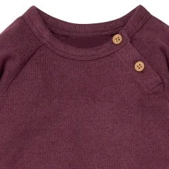 Baby Neutral Burgundy Heather Hacci Long Sleeve Romper