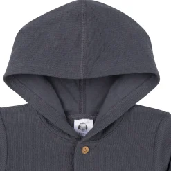 Baby Neutral Charcoal Hooded Romper