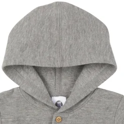 Baby Neutral Grey Heather Hooded Romper