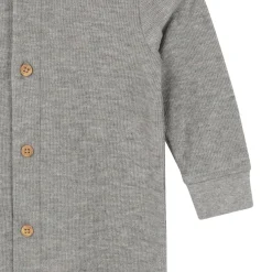 Baby Neutral Grey Heather Hooded Romper