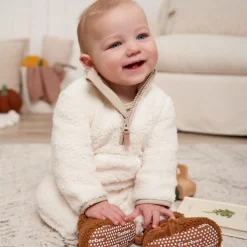 Baby Neutral Ivory Sherpa Romper