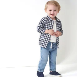 Baby Neutral Light Blue Rib Waist Skinny Denim Jeans