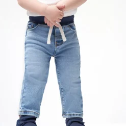 Baby Neutral Light Blue Rib Waist Skinny Denim Jeans