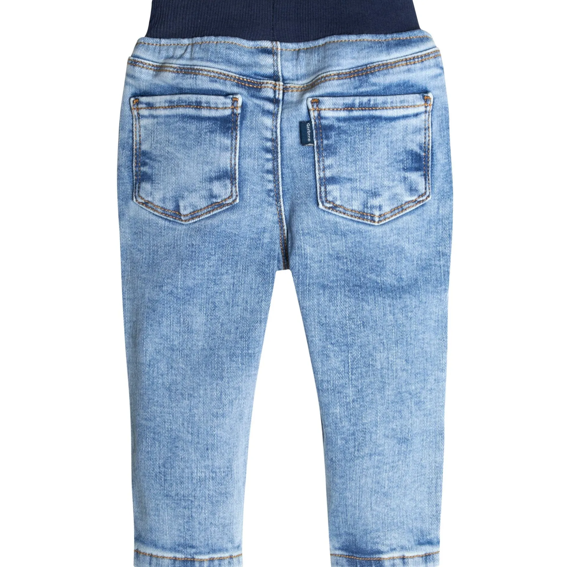 Baby Neutral Light Blue Rib Waist Skinny Denim Jeans