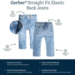 Baby Neutral Light Blue Straight Fit Denim Jeans With Elastic Back