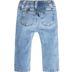 Baby Neutral Light Blue Straight Fit Denim Jeans With Elastic Back