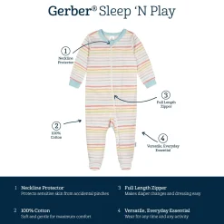 Baby Neutral Multi-Color Stripes Sleep 'N Play