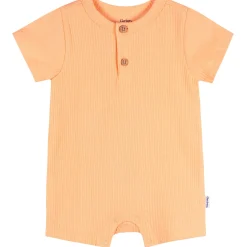 Baby Neutral Peach Short Sleeve Henley Romper