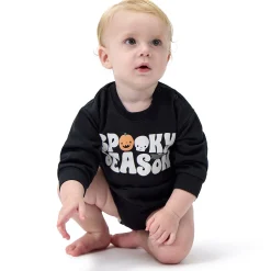 Baby Neutral Spooky Season Sweatshirt Bubble Romper