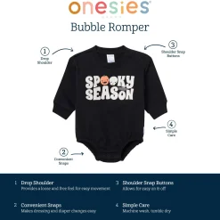 Baby Neutral Spooky Season Sweatshirt Bubble Romper