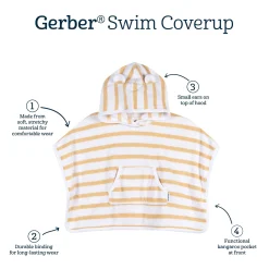 Baby Neutral Tan Stripe Hooded Swim Coverup