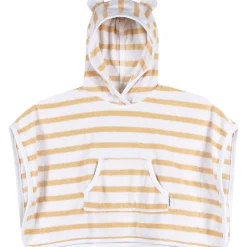 Baby Neutral Tan Stripe Hooded Swim Coverup