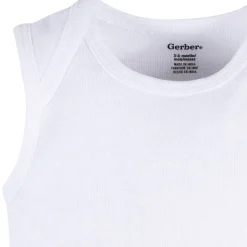 5- Baby Neutral White Sleeveless Onesies® Bodysuits