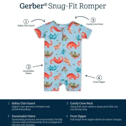 Baby Snugosaurous Buttery Soft Viscose Made from Eucalyptus Snug Fit Romper