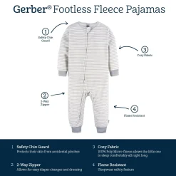Baby & Toddler Boy 3-Pack Footless Pajamas Fleece Camping