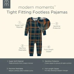 Baby & Toddler Boys Navy Plaid Hacci Footless Pajamas