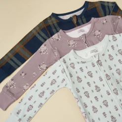 Baby & Toddler Boys Navy Plaid Hacci Footless Pajamas