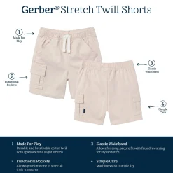 Baby & Toddler Boys Tan Twill Cargo Shorts