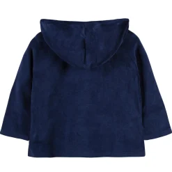 Baby & Toddler Girls Navy Hooded Kangaroo Pocket Terry Coverup