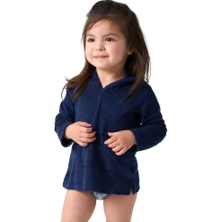 Baby & Toddler Girls Navy Hooded Kangaroo Pocket Terry Coverup