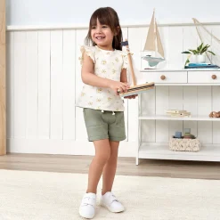 Baby & Toddler Girls Olive Stretch Twill Shorts