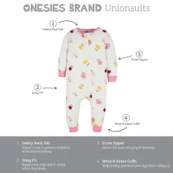Baby & Toddler Girls 3-Pack Floral Fox Snug Fit Footless Pajamas