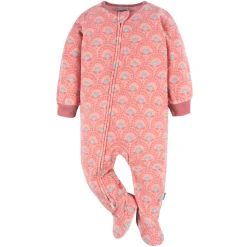 Baby & Toddler Girls Pink Geometric Footed Fleece Pajamas