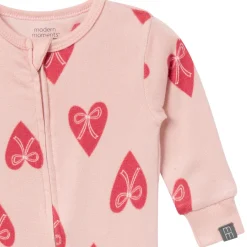 Baby & Toddler Girls Pink Hearts Snug Fitting Footless Hacci Pajamas