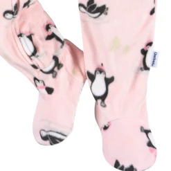 Baby & Toddler Girls Pink Penguins Footed Fleece Pajamas
