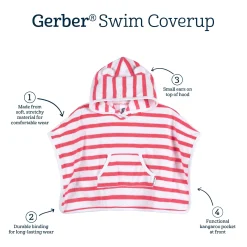 Baby & Toddler Girls Pink Stripe Hooded Swim Coverup