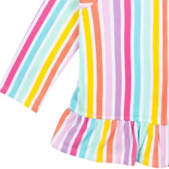 Baby & Toddler Girls Rainbow Hooded Zip Front Terry Swim Coverup