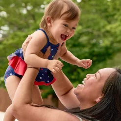 Baby & Toddler Girls UPF 50+ Americana Hearts One-Piece Swimsuit