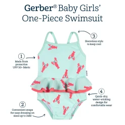 Baby & Toddler Girls UPF 50+ Lobsters One-Piece Swimsuit