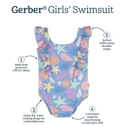 Baby & Toddler Girls UPF 50+ Seashells One-Piece Swimsuit