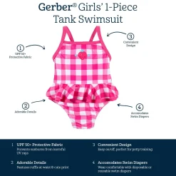 Baby & Toddler Girls UPF 50+ Strawberry Gingham One-Piece Swimsuit