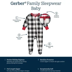 Baby & Toddler Neutral Buffalo Plaid Hacci Snug Fit Footed Pajamas